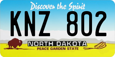 ND license plate KNZ802