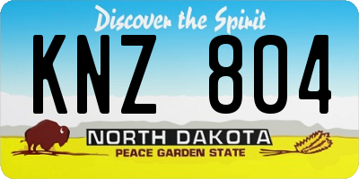 ND license plate KNZ804