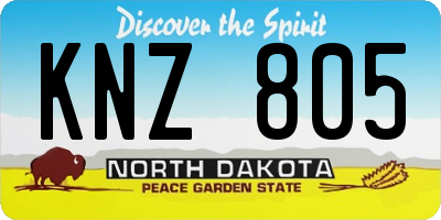 ND license plate KNZ805