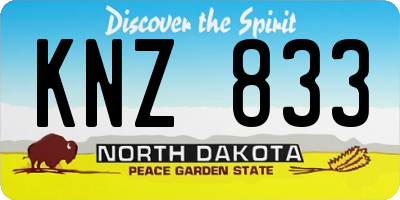 ND license plate KNZ833