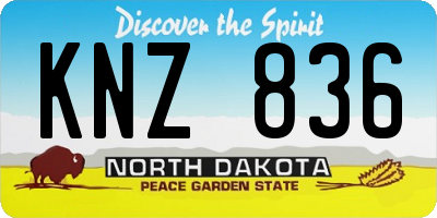 ND license plate KNZ836