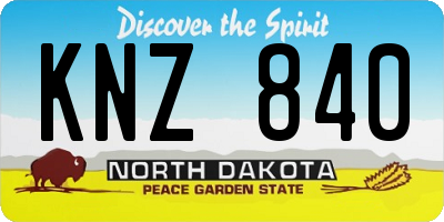 ND license plate KNZ840