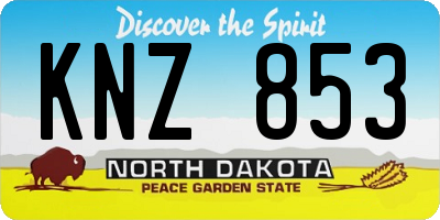ND license plate KNZ853