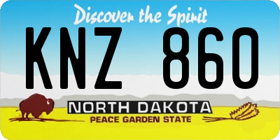 ND license plate KNZ860