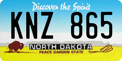 ND license plate KNZ865