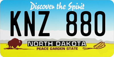 ND license plate KNZ880