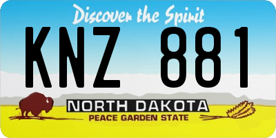 ND license plate KNZ881