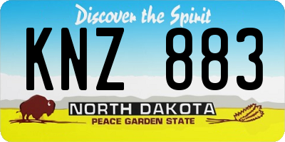 ND license plate KNZ883