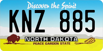 ND license plate KNZ885