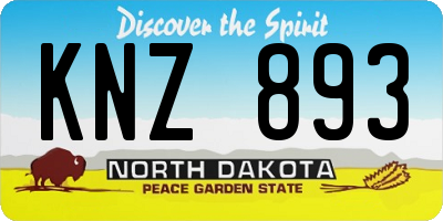 ND license plate KNZ893