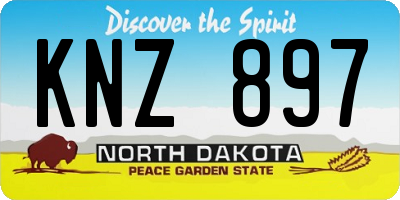 ND license plate KNZ897