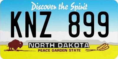 ND license plate KNZ899