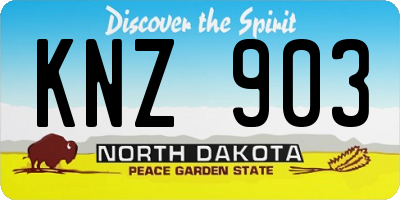ND license plate KNZ903