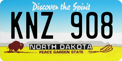 ND license plate KNZ908