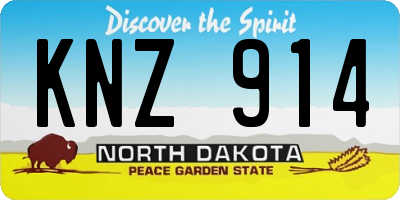 ND license plate KNZ914