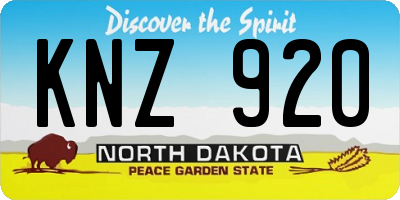 ND license plate KNZ920