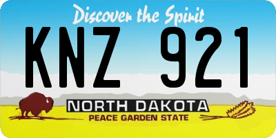 ND license plate KNZ921
