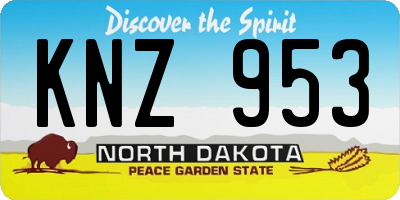 ND license plate KNZ953