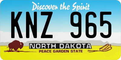 ND license plate KNZ965