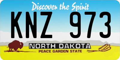 ND license plate KNZ973