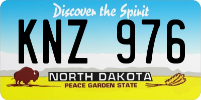 ND license plate KNZ976