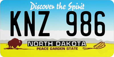 ND license plate KNZ986