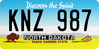 ND license plate KNZ987