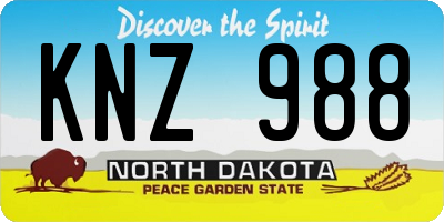 ND license plate KNZ988