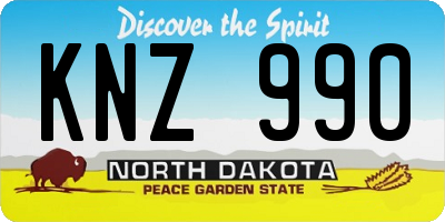 ND license plate KNZ990
