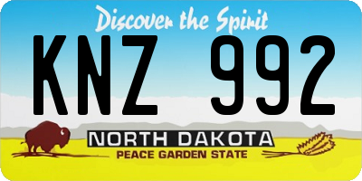 ND license plate KNZ992