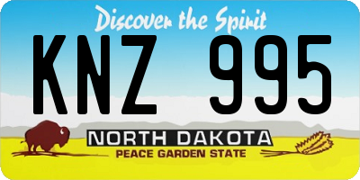 ND license plate KNZ995