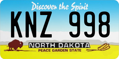 ND license plate KNZ998