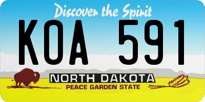ND license plate KOA591