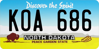 ND license plate KOA686