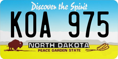 ND license plate KOA975