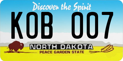 ND license plate KOB007