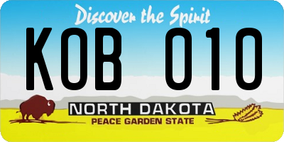 ND license plate KOB010