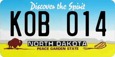ND license plate KOB014