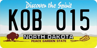 ND license plate KOB015