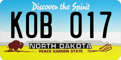 ND license plate KOB017