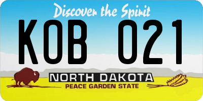ND license plate KOB021