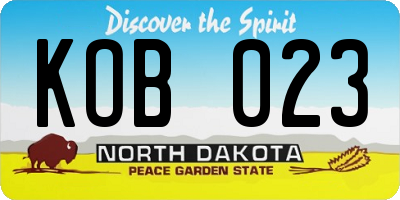 ND license plate KOB023