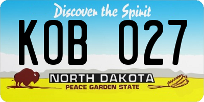 ND license plate KOB027