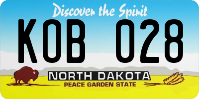 ND license plate KOB028
