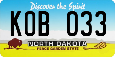 ND license plate KOB033