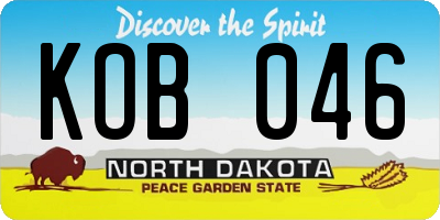 ND license plate KOB046