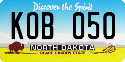 ND license plate KOB050