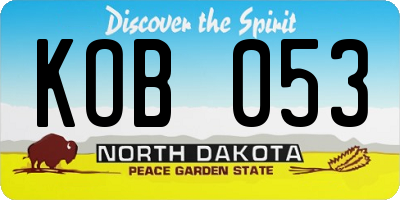 ND license plate KOB053