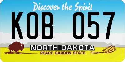 ND license plate KOB057