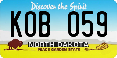 ND license plate KOB059